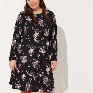Ann Taylor LOFT Wildflower Flounce Dress Size 18 Plus Black Color NWT